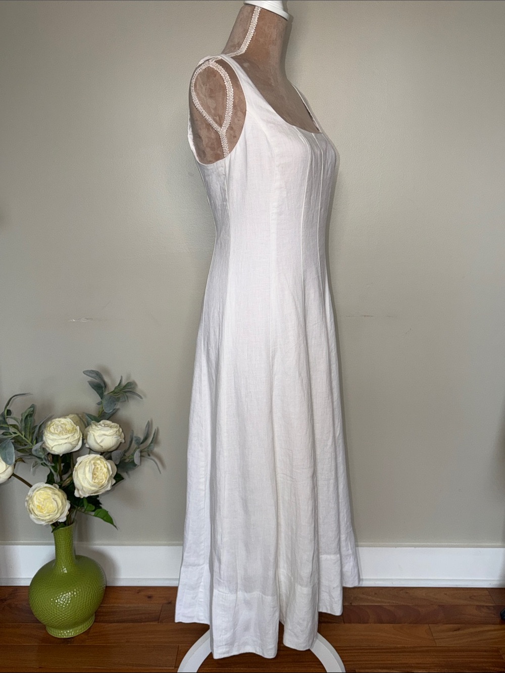 Lilly Pulitzer Calina Linen White Sleeveless Midi Dress Size 6 NWT - Picture 8 of 13